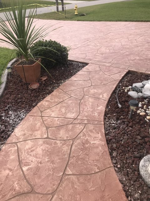 Front porch in decorative concrete